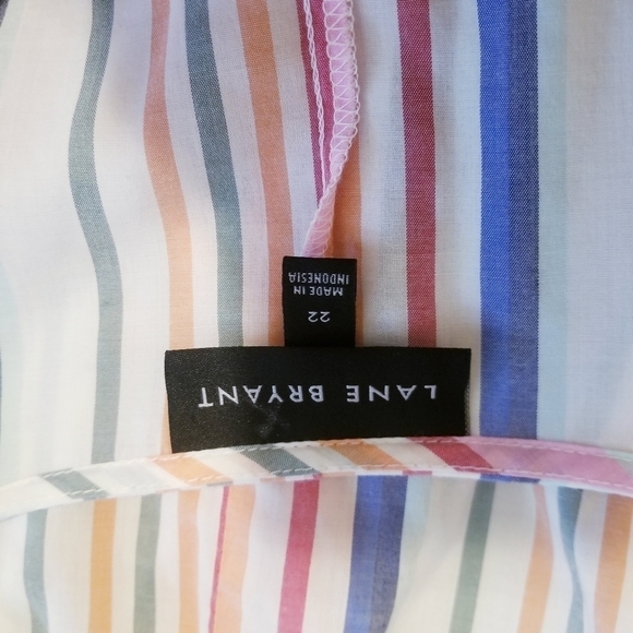 Lane Bryant stripes blouse with crossover front - Picture 4 of 7